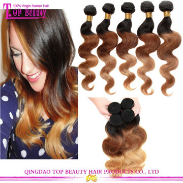 2015 Hot Sale 3 Tom de Cor 100% cabelo humano ombre trança de cabelo Para As Mulheres Negras